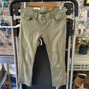Pilcro And The Letterpress Green Cropped Jeans Anthropologie Size 26